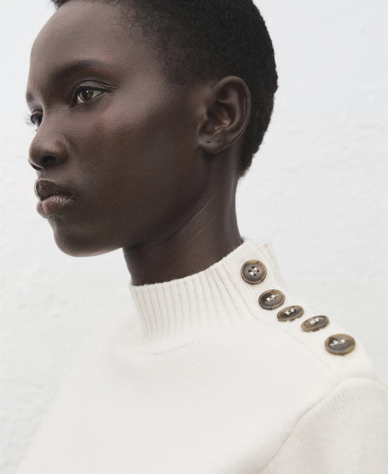 Mango Women's Button Perkins-Neck Sweater