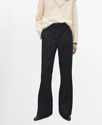 Mango Women's Wide-Leg Denim Pants