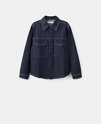 Mango Women's Flap Pockets Denim Shirt