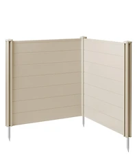 Casafield 42" x 42" Privacy Screen - Outdoor Vinyl Fence Panel Enclosure for Ac / Trash Bins / Pool Equipment - Tan