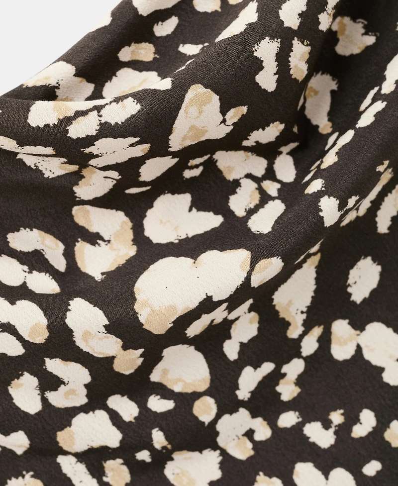 Mango Women's Draped Animal-Print Top