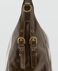 Mango Women's Buckles Detail Shoulder Bag