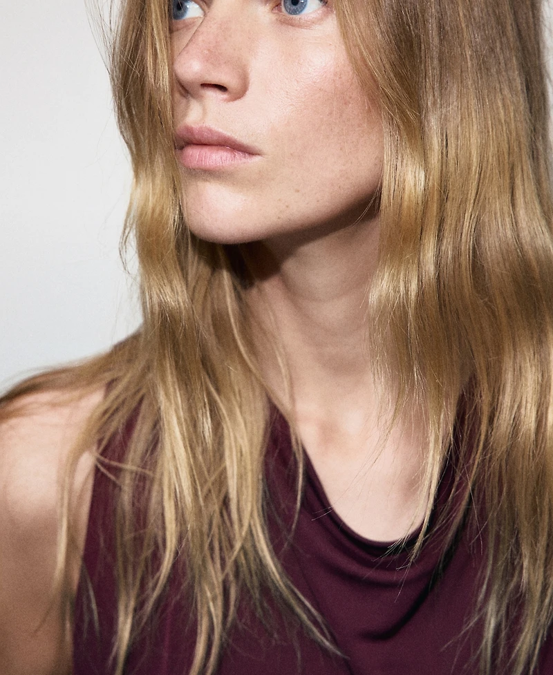 Mango Women's Metallic Detail Draped Dress