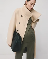 Mango Women's Maternity Gathered Perkins-Neck Sweater