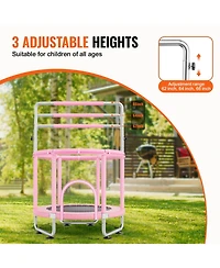 Mecale Kids Trampoline, 55", Indoor/Outdoor w/ Enclosure Net & Basketball Hoop, for Ages 3