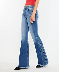 Kancan Women's High Rise Flare Jeans