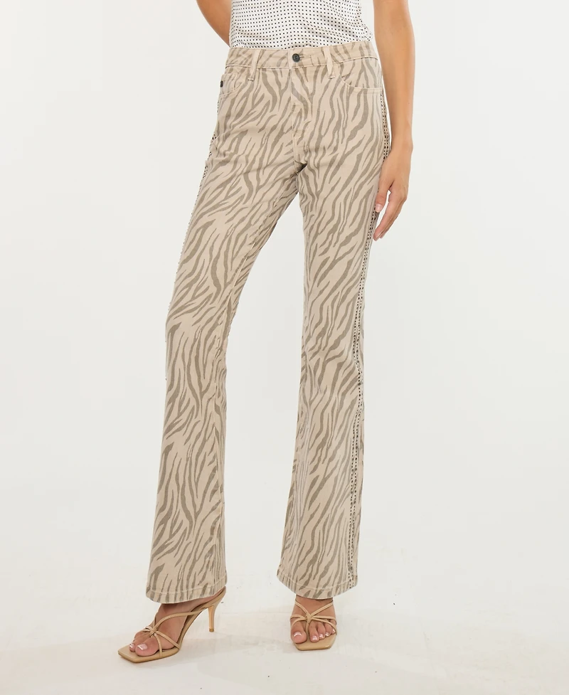 Kancan Women's High Rise Flare Jeans