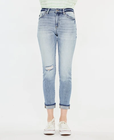 Kancan Women's High Rise Mom Jeans