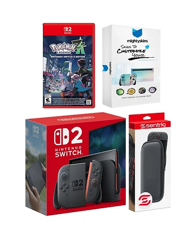 Nintendo Switch 2 Video Game Console with Pokemon Legends: Z-a, MightySkins Code and Protective Case Bundle