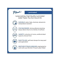 Brother P-Touch TZE751CS 0.94 in. x 26.2 ft. TZe Laminated Removable Label Tapes - Black on Green