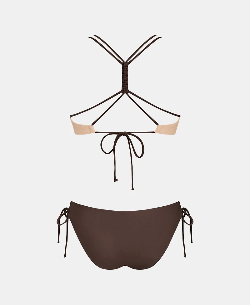 Cupshe Women's Crossback Bikini Set with Reversible Bottom