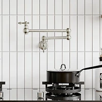 Boyel Living Faucet, Retro Single Hole Two Handles Wall Mount Kitchen Faucet