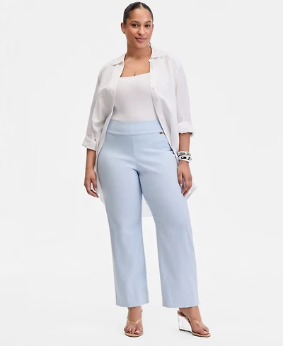 I.n.c. International Concepts Plus Mid-Rise Pull-On Straight-Leg Pants, Created for Macy's