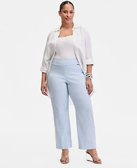 I.n.c. International Concepts Plus Mid-Rise Pull-On Straight-Leg Pants, Created for Macy's