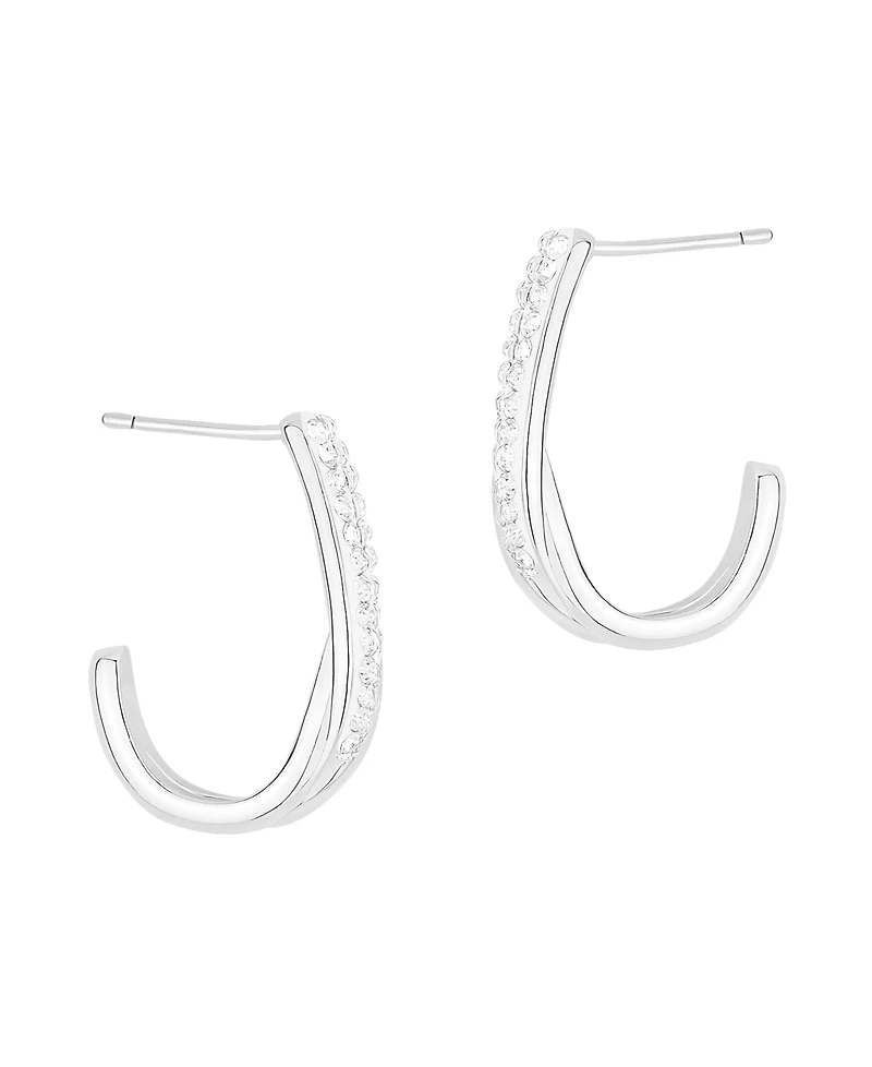 And Now This Crystal Interlock J Hoop Earrings