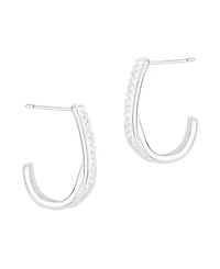 And Now This Crystal Interlock J Hoop Earrings