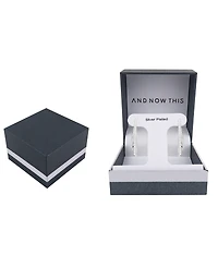 And Now This Crystal Double Row C Hoop Post Earrings