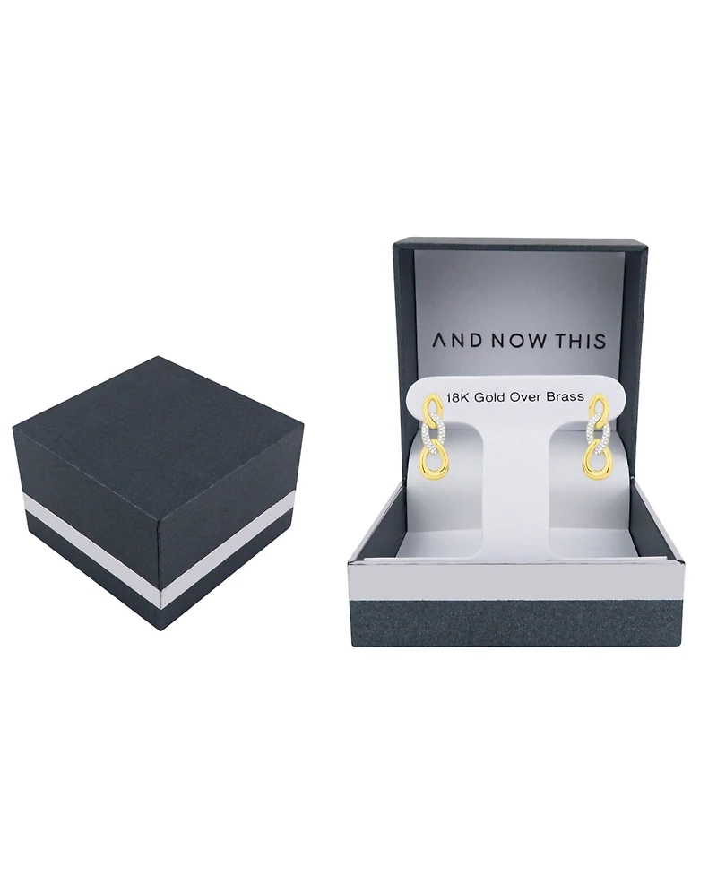 And Now This Crystal Link Drop Post Earrings