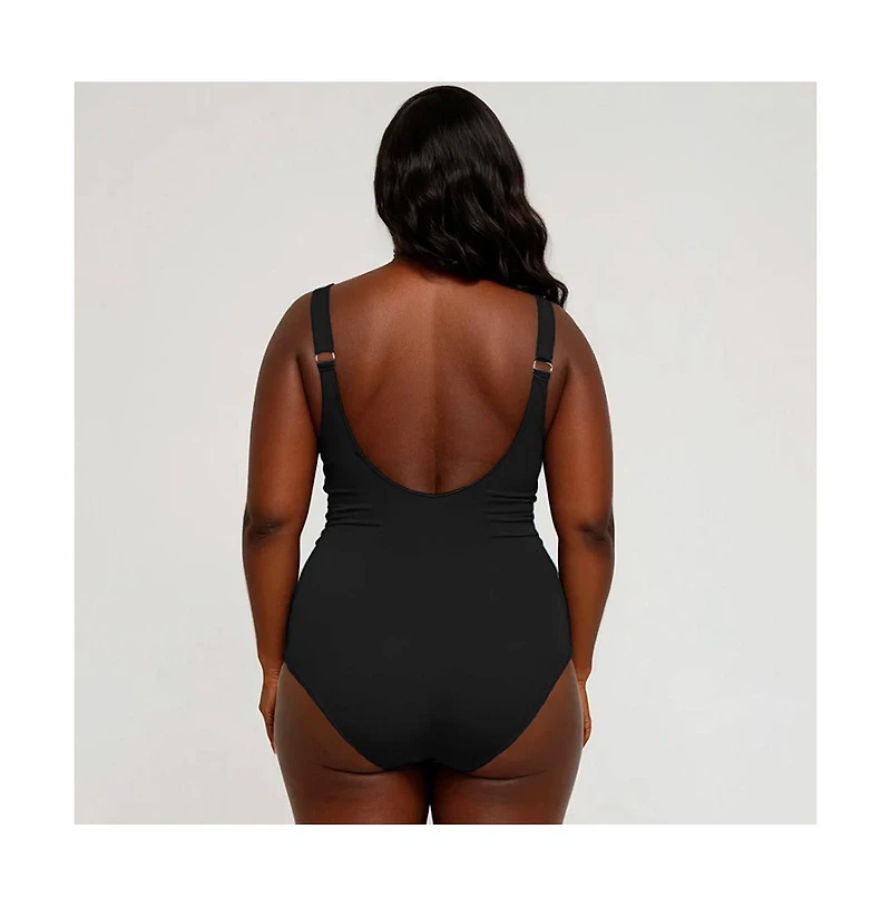 Calypsa Plus Mila One-Piece Swimsuit With Built-In Bra and Tummy Control