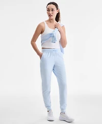 Id Ideology Women's Ribbed Solid Fleece Ankle Jogger Pants, Macy's Exclusive