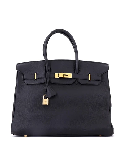 Pre-Owned HERMES Birkin 35 Handbag Black Togo with Gold Hardware