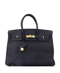 Pre-Owned HERMES Birkin 35 Handbag Black Togo with Gold Hardware