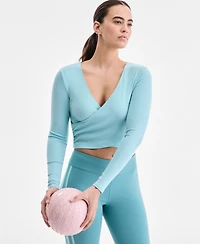 Id Ideology Women's Surplice Long-Sleeve Top, Macy's Exclusive