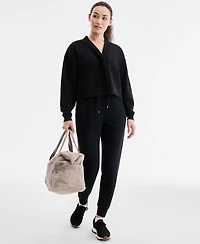 Id Ideology Women's Fleece Cropped Cardigan, Macy's Exclusive