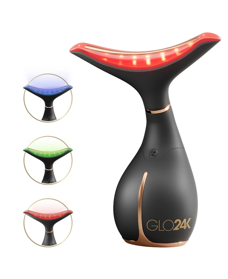 GLO24K Neck & Face Led Beauty Massager + 24k Moisturizing Day Cream.