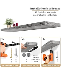 Sorbus 3-Pack 35-Inch Floating Wall Shelves