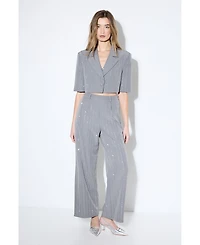 MissPap Women's Premium Embellished Cropped Blazer