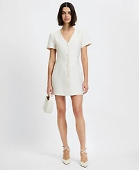 French Connection Women's Structured Taffeta V-Neck Mini Dress