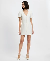 French Connection Women's Structured Taffeta V-Neck Mini Dress