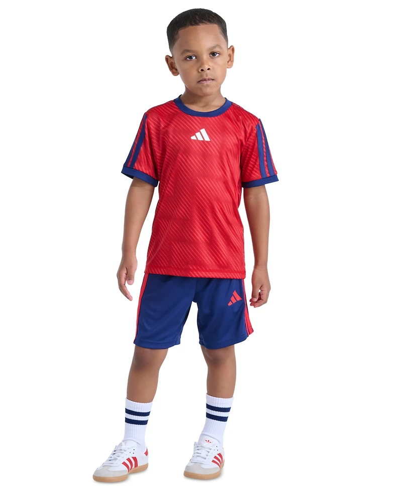 adidas Boys' 2T-7 Printed T-Shirt and Shorts, 2-Piece Set