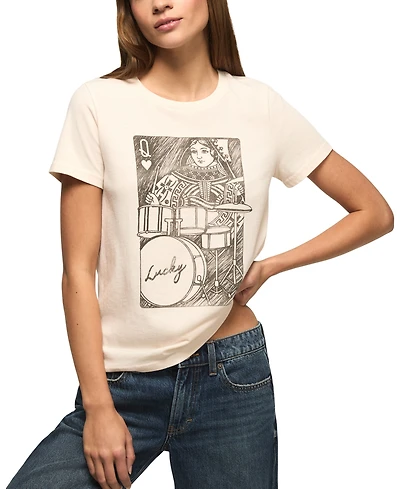 Lucky Brand Women's Drummer Queen Crewneck Top