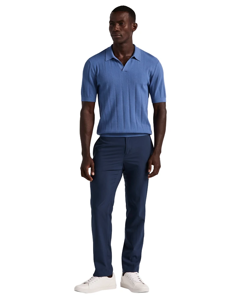 Perry Ellis Men's Johnny Collar Stripe Polo Shirt