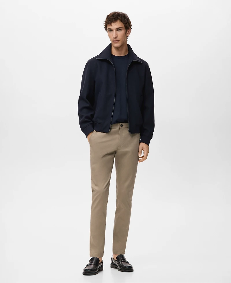 Mango Men's Barna Slim-Fit Twill Chino Pants