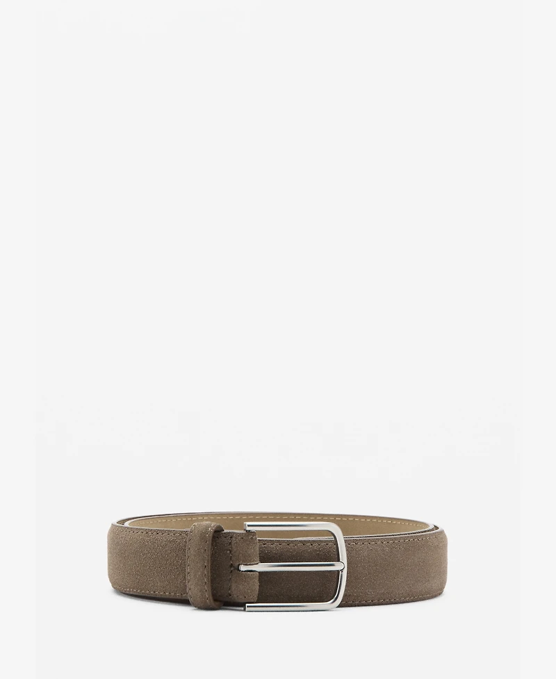 Mango Men's Thin Suede Leather Belt
