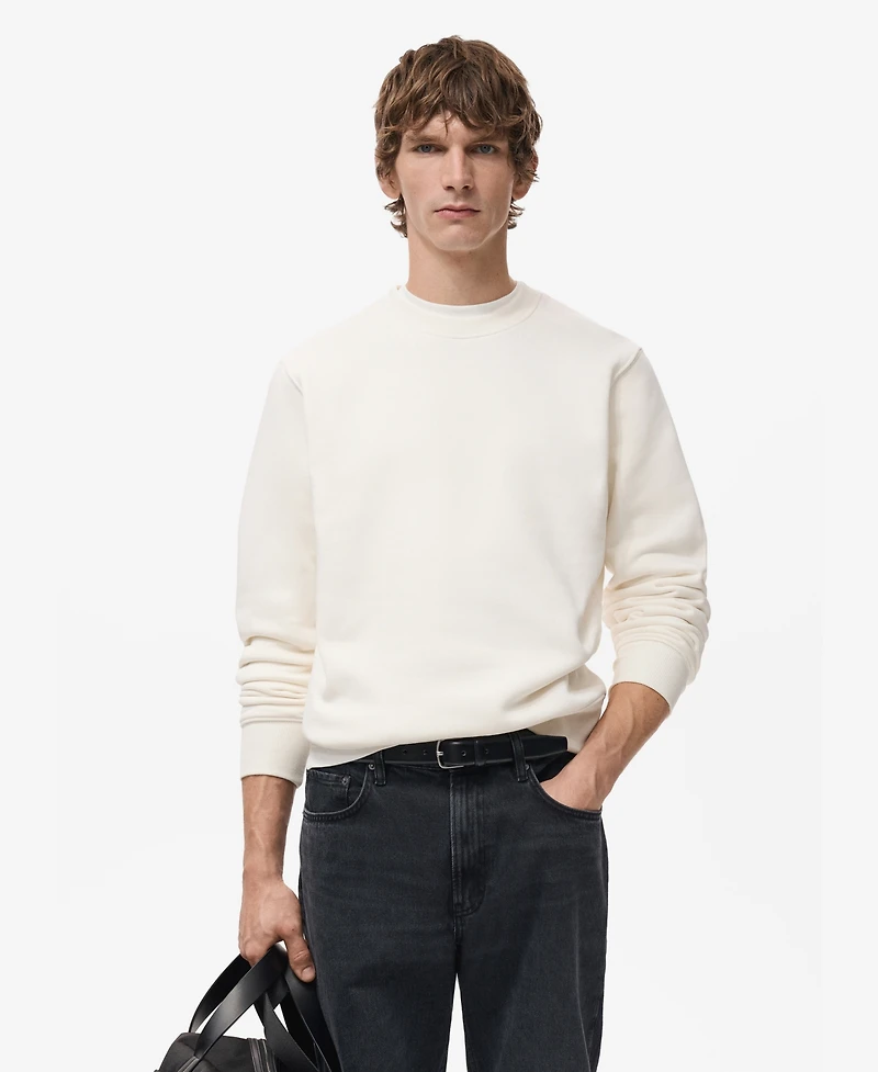 Mango Men's Regular-Fit Cotton Sweatshirt