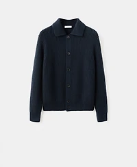 Mango Men's Structured Wool-Blend Cardigan