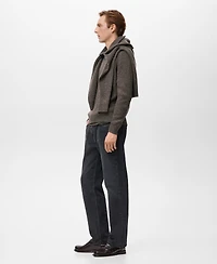 Mango Men's Zipper Ribbed-Knit Cardigan