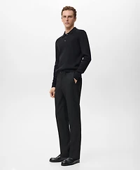 Mango Men's Pleated Slim-Fit Pants