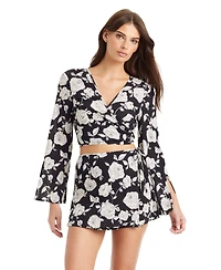 Sanctuary Women's Among Roses Swim Cover-Up Wrap Skort