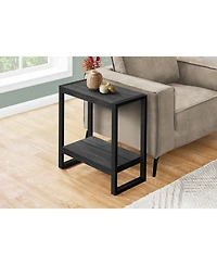 Lovmor Accent Table, Side, End, Nightstand, Lamp, Living Room, Bedroom, Black Laminate, Black Metal, Industrial