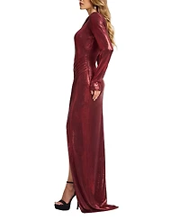 Tadashi Shoji Women's Toryn Metallic Pleated Draped Gown
