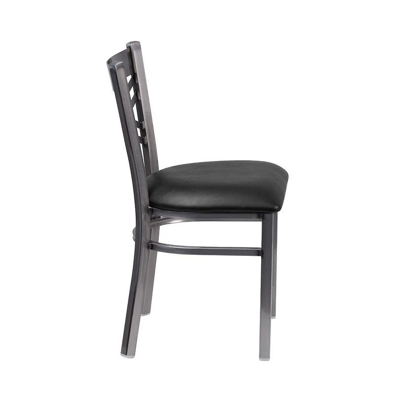 Emma+Oliver 2 Pack Clear Coated "X" Back Metal Restaurant Chair