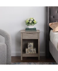 "Cesicia 3-Tier Nightstand with Drawer & Shelf for Bedroom or Living Room"