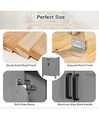 Cesicia Modern Freestanding 48 in. Bathroom Vanity with Ceramic Sink, Soft-Close Doors, Flip Drawer and Double-Layer Door Shelves