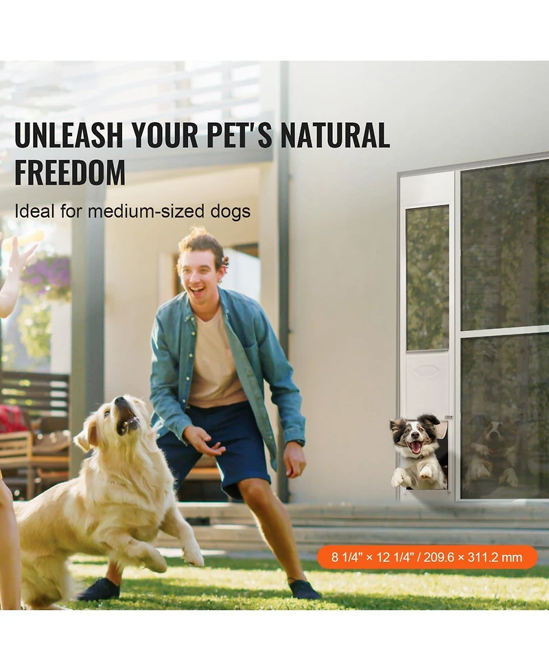 Cozito Aluminum Sliding Glass Pet Door Insert, Adjustable Height, Small