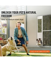 Cozito Aluminum Sliding Glass Pet Door Insert, Adjustable Height, Small